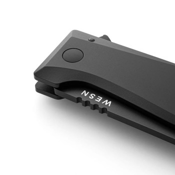 WESN The Allman Folding Knife Blackout Titanium Handle S35VN Drop Point Plain Black Blade WESN04-5