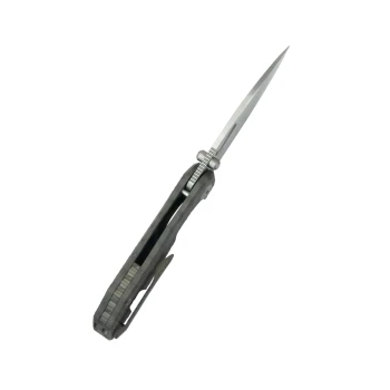 KB Sear Folding Folding Knife Flamed Titanium Handle Satin S90V Blade KB457B