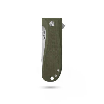 WESN The Allman Folding Knife OD Green G10 Handle S35VN Drop Point Plain Edge WESN04-2