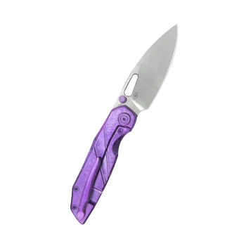 KB Sear Folding Knife Crystalized Purple Titanium Handle Satin S90V Blade KB457D
