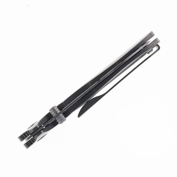 Sandrin Torinio Folding Knife Damascus Handle Tungsten Carbide Plain Edge