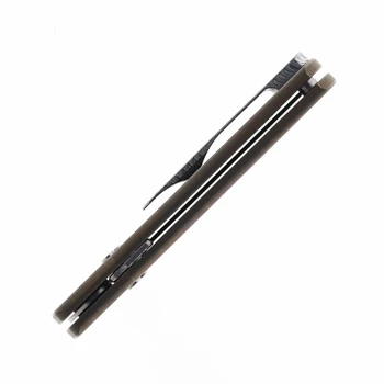 Sandrin Roma Folding Knife Dark Bronze Titanium Handle Tungsten Carbide Wharncliffe Plain Edge Bronze PVD Blade