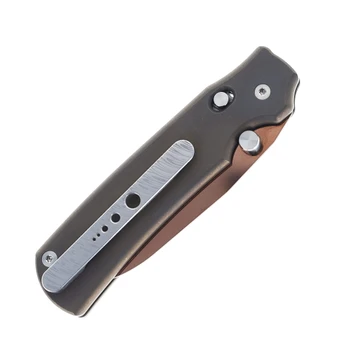 Sandrin Roma Folding Knife Dark Bronze Titanium Handle Tungsten Carbide Wharncliffe Plain Edge Bronze PVD Blade