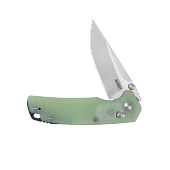 Kubey Geri Folding Knife Jade G10 Handle 14C28N Clip Point Plain Edge Satin Finish KU464B