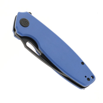Kubey Tityus Folding Knife Blue G10 Handle D2 Plain Edge Dark Stonewash Finish KU322I