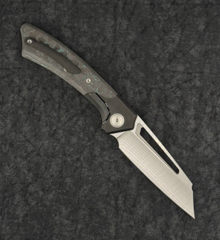 Gecko Customz Pictus XL V2 Folding Knife Blackwashed Titanium & Shipwrecked Camo Carbon Handle Satin S90V Blade