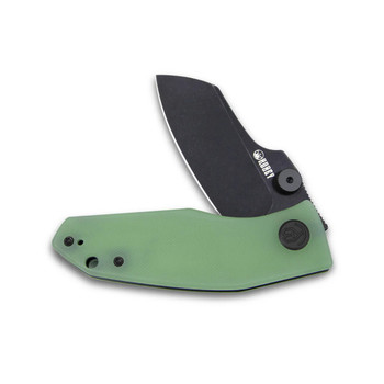 Kubey Monsterdog Liner Lock Folding Knife Jade G10 Handle 14C28N Plain Edge Darkwash Finish KU337C