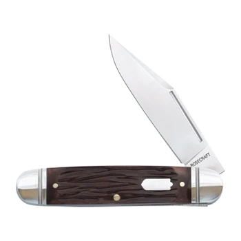 RoseCraft Birchfield Camp Slip Joint Jack Brown Jigged Bone 14C28N Stainless Steel Blade RCT034-BJB