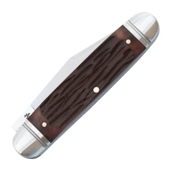 RoseCraft Birchfield Camp Slip Joint Jack Brown Jigged Bone 14C28N Stainless Steel Blade RCT034-BJB