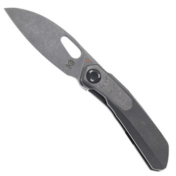 Poikilo Vulpex Crab-S2 Folding Knife Dark Stonewash Titanium Handle M398 Plain Edge Dark Stonewash Finish Crab-S2