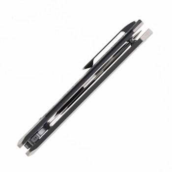 Knife Standards RR Standard Frame Lock Folding Knife Gold Carbon Fiber Inlay Titanium Handle Belt Satin Magnacut Blade