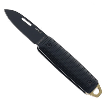 James Brand The Elko Folding Knife Black/Fire Aluminum Handle 12C27 Drop Point Plain Edge Black Finish KN132263-00