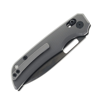(Open Box) Returned Miguron Mero II Folding Knife Dark Grey PVD Titanium Handle M390 Drop Point Plain Edge MGR615ABK