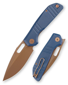 カタネガイ インテグラル Trivisa Folding Knife Blue Micarta Handle 14C28N Plain Edge Rose