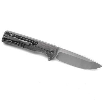 (Open Box) Returned Miguron Ameight  Kermu Folding Knife Titanium/Carbon Fiber Handle M390 Plain Edge AM8-008SR