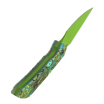 Kansept Fenrir Fixed Blade Knife Jade G10/Green Undead Handle D2 Harpoon Plain Green Blade G3034A3