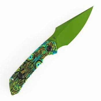 Kansept Fenrir Fixed Blade Knife Jade G10/Green Undead Handle D2 Harpoon Plain Green Blade G3034A3