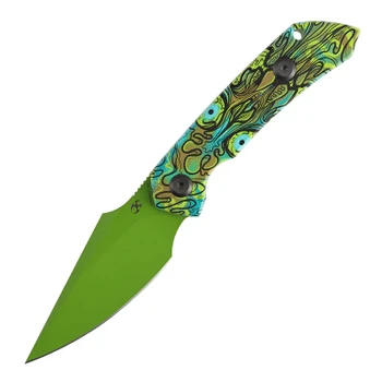Kansept Fenrir Fixed Blade Knife Jade G10/Green Undead Handle D2 Harpoon Plain Green Blade G3034A3