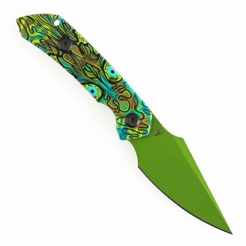 Kansept Fenrir Fixed Blade Knife Jade G10/Green Undead Handle D2 Harpoon Plain Green Blade G3034A3