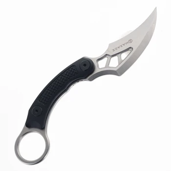 Maxace Snow Wolf Fixed Blade OA03-2-C Unsharpened Trainer Black G10 Handle 10Cr15CoMoV Plain Edge