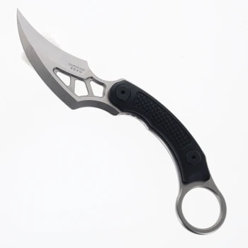 Maxace Snow Wolf Fixed Blade OA03-2-C Unsharpened Trainer Black G10 Handle 10Cr15CoMoV Plain Edge
