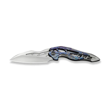 WE Arrakis Limited Edition Folding Knife Gray Integral Titanium Handle/Flamed Titanium Handle Vanax Plain Edge Hand Rubbed Satin Finish 906K