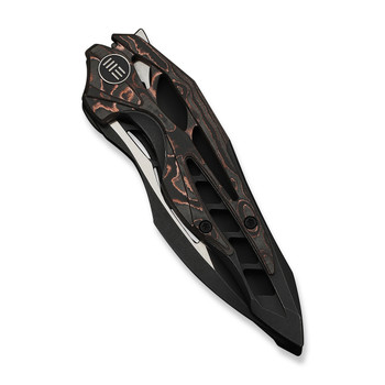 WE Arrakis Limited Edition Folding Knife Black Integral Titanium Handle/Copper Foil Carbon Fiber Handle Vanax Plain Edge Black Stonewash/Satin Flat Finish 906CF-E