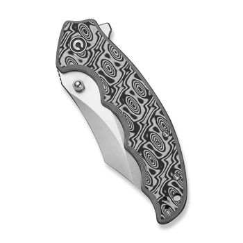 Civivi Pentad Folding Knife Black/White Vortex Micarta Handle Nitro-V Plain Edge Satin Finish C24068-3