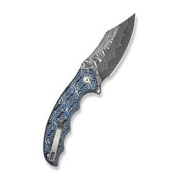Civivi Pentad Folding Knife Black/White Vortex Micarta Handle Damascus Plain Edge C24068-DS1