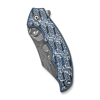 Civivi Pentad Folding Knife Black/White Vortex Micarta Handle Damascus Plain Edge C24068-DS1