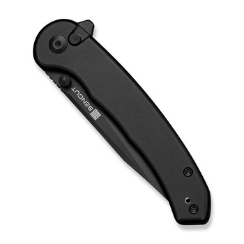 Sencut Ingot Folding Knife Black Aluminum Handle D2 Plain Black Blade S25102-2