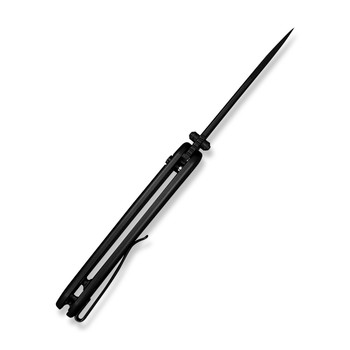 Sencut Ingot Folding Knife Black Aluminum Handle D2 Plain Black Blade S25102-2