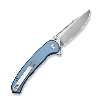 Sencut Ingot Folding Knife Blue Aluminum Handle D2 Plain Edge Satin Finish S25102-3