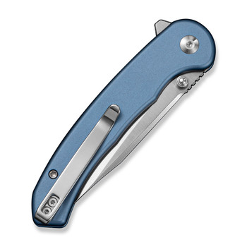 Sencut Ingot Folding Knife Blue Aluminum Handle D2 Plain Edge Satin Finish S25102-3