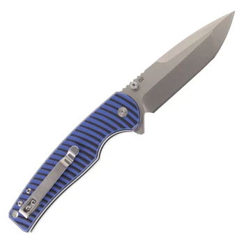 Klaken Folding Knife Blue G10 Handle D2 Plain Edge Satin Finish J392-Riftline-Sat-Blue