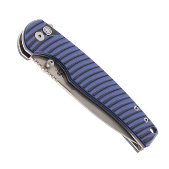 Klaken Folding Knife Blue G10 Handle D2 Plain Edge Satin Finish J392-Riftline-Sat-Blue