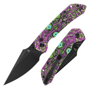(Open Box) Returned Tenable Fenrir Folding Knife Jade G10/Purple Undead Handle 14C28N Harpoon Plain Edge Blue Finish T1034F7