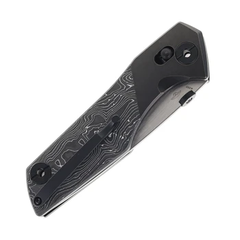 Bestech Cetus Folding Knife Black/Bronze Titanium Carbon Fiber Handle M390 Plain Edge BT2304C