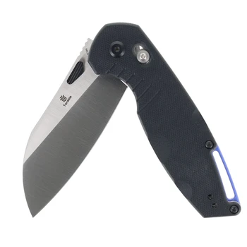 (Open Box/Returned) Tenable Model 6 Folding Knife Black G10 Handle 14C28N Plain Edge Satin Finish T1022V4
