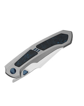 (Strong Detent) Open Box/Returned WMK Exclusive Kizer Feweed Folding Knife Luminous Blue Carbon Titanium Handle S90V Ki3694E1