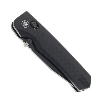Remette Folding Knife Black G10 Handle 14C28N Plain Black Blade AURA-G2