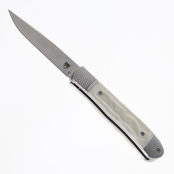 Cobratec Trapper Hidden Side Opening Automatic Release Knife D2 White Handle D2 Satin Blade CTTHRWT