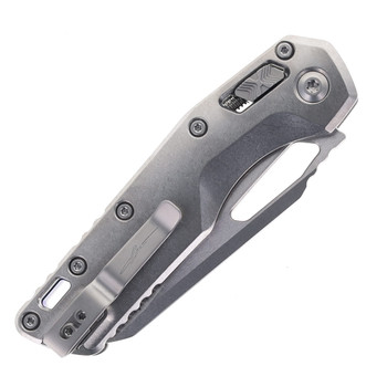 Microtech MSI Ram-Lok Folding Knife Stonewash Marfione Titanium Stonewash Blue Backspacer M390MK Blade 210-10MS2