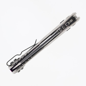Microtech MSI Ram-Lok Folding Knife Stonewash Marfione Titanium Stonewash Purple Backspacer M390MK Blade 210-10MS3