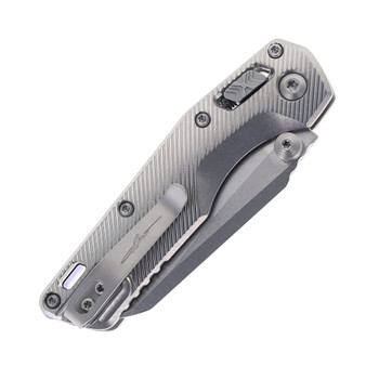 Microtech MSI Mini Folding Knife Marfione Select RAM-LOK Fluted Titanium Handle with Blue Accents Stonewash M390MK 210M-10FLMS3