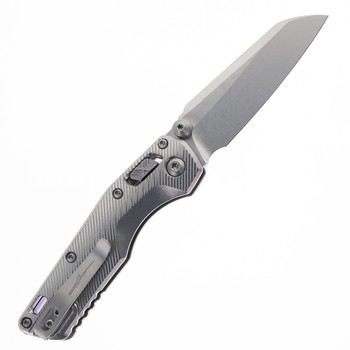 Microtech MSI Mini Folding Knife Marfione Select RAM-LOK Fluted Titanium Handle with Blue Accents Stonewash M390MK 210M-10FLMS3