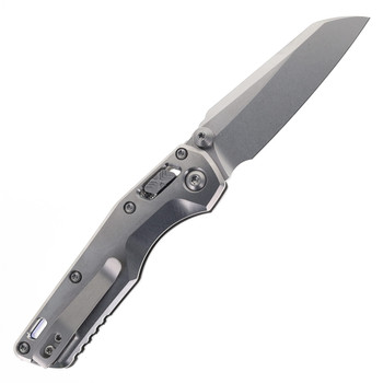 Microtech MSI Mini RAM-LOK Marfione Select Titanium Handle with Blue Backspacer Stonewash M390MK Blade 210M-10MS3