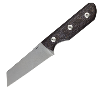 Straight Line Scorer Fixed Blade Knife Brown Burlap Micarta Handle Magnacut Plain Edge Stonewash Finish SC-BB