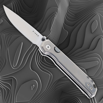(Dropping 8/11 @12 PM EST) WMK Exclusive Kizer Begleiter 2.9 Folding Knife Textured Titanium Handle Hollow Grind Elmax Blade Ki3458.2BDE1