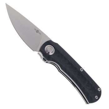 TwoSun Folding Knife Titanium/Carbon Fiber Handle YJ01-V1 Plain Edge TS243-YJ01-V1-Stonewashed